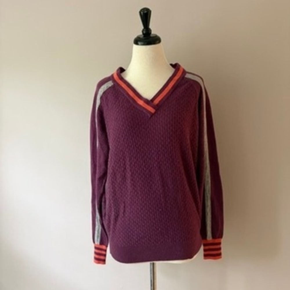 Smartwool Women's Frosted Valley V-Neck Sweater Sangria L Merino Wool Blend